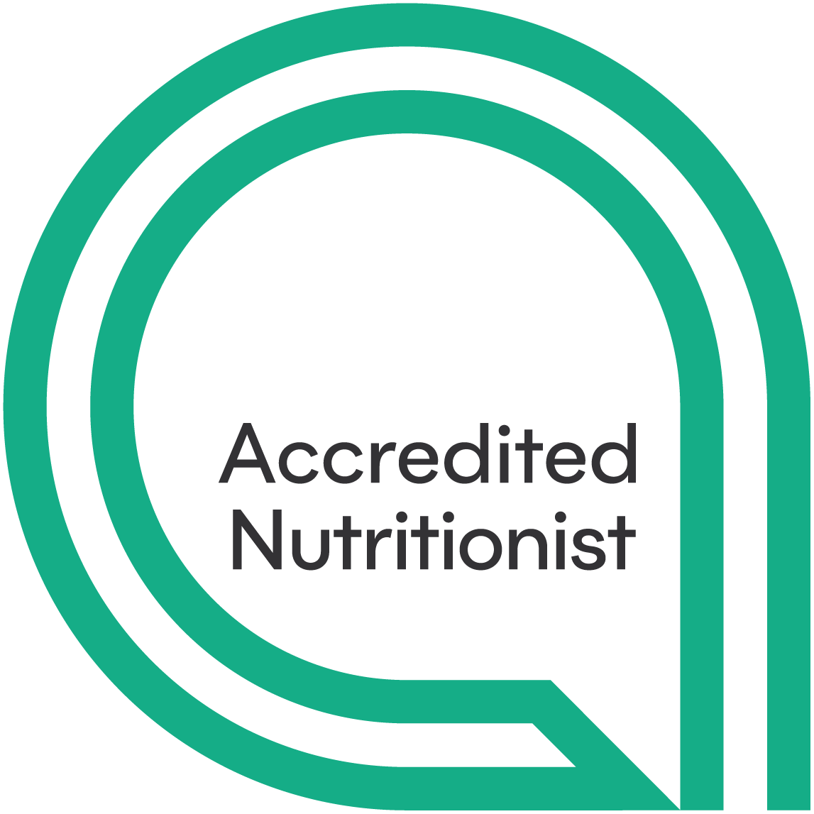 Accredited Nutritionist Logo Green and Black
